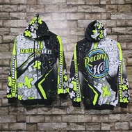 jaket racing hell ukuran XXL hijau stabilo