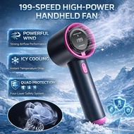 【199-Speed Adjustable Cooling】 Portable High-Speed Handheld Fan Handheld Fan/Portable Fan/USB Fan/Re