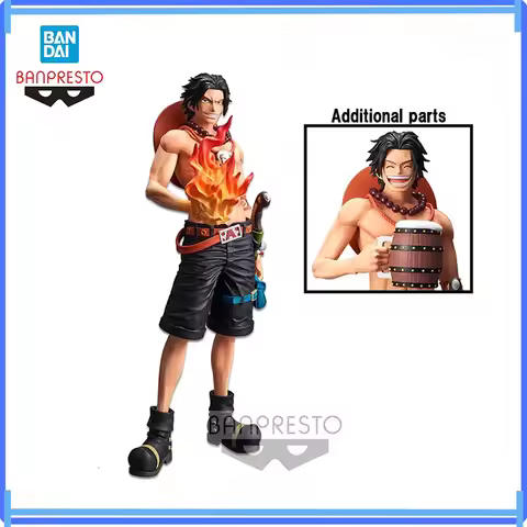 Bandai In Stock Banpresto Anime One Piece Grandista Nero Portgas D Ace Barbecue Wine Cup Action Figu