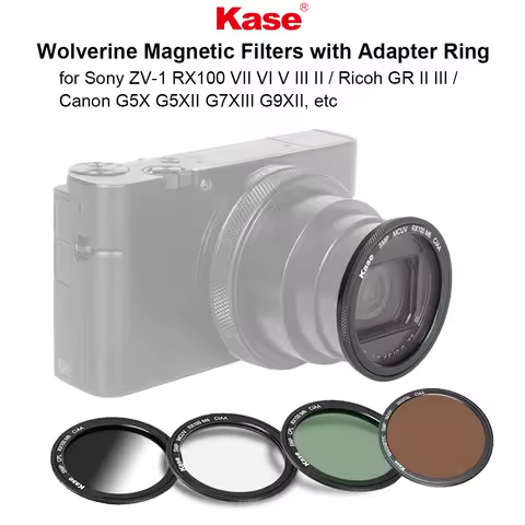 Kase Wolverine Magnetic UV CPL ND Black Mist 1/4 Filter with Adapter for Sony ZV-1 / RX100 VII VI V 
