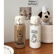 Ready Stock❤️Ins Style Pop Lid Water Bottle Straw Water Bottle Children Water Bottle Large Capacity 