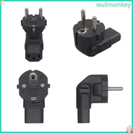 WU 90 Degree EU4 8 Europe 2 Prong to C13 Plug Power Adapter for Standard Computer Power Adapter EU4 