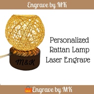 ♞Personalized Rattan Lamp Laser Engrave for Souvenirs Ninong Ninang Wedding Birthday