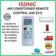 ISONIC AIR CONDITIONER REMOTE CONTROL IAC-INV18R321A / IAC-INV13R321A / IAC-INV10R321A