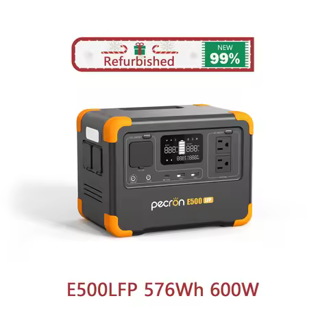Refurbished-Pecron E500LFP Portable Power Station 576Wh LiFePO4 Battery with AC Outlets Fast Chargin