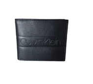 Calvin Klein Men's Genuine Leather Wallet with RFID Protection, Black, Standard, American 男士真皮錢包，帶 RFID 保護，黑色，標準，美國