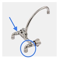 DOE G5/8”xFxM wall mixer elbow and G5/8” Female x G1/2” Male brass Chrome adaptor on