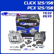 ATAKA RACING หัวสูบ CNC 4 วาล์ว คลิก 125/150 PCX 150 ADV 150 19/22MM 20/23MM Super Head