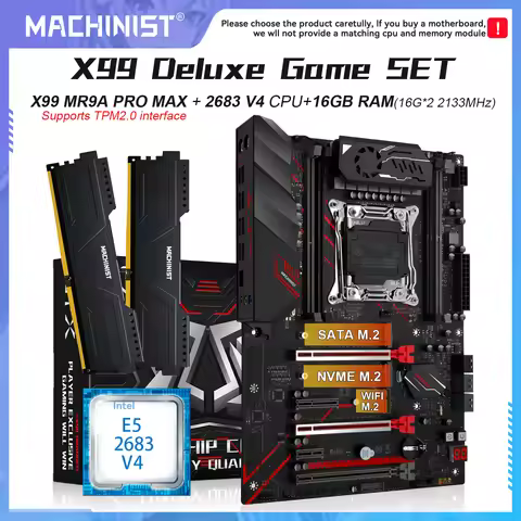 MACHINIST MR9A PRO MAX X99 motherboard set kit LGA2011-3 Xeon E5 2683 V4 CPU DDR4 quad-channel 2x16G