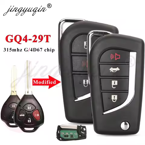 jingyuqin GQ4-29T 315Mhz Modified Flip Car Key Remote Fob For Toyota Avalon Corolla Matrix 2010 11 2