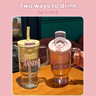 1250ML Tumbler Thermos Mug With Handle And Straw Big Mac Large Capacity Double Drinking Cup