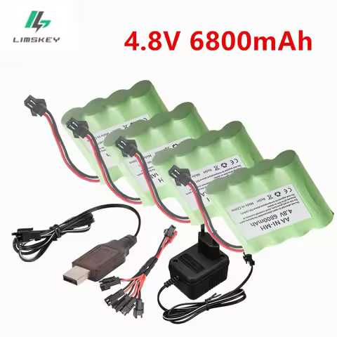 4.8v 6800mAh AA Battery Or Charger For Rc toys Cars Tanks Robots Boats Guns Ni-MH AA 4.8v Rechargeab