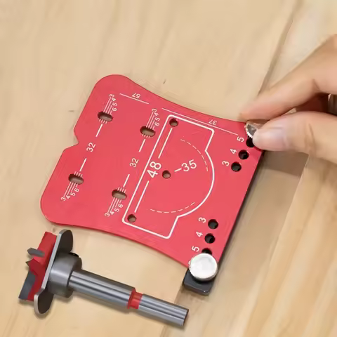 Adjustable 35mm Cabinet Hinge Jig, Aluminum Alloy Euro Hinge Drilling Template, Precision Marking To