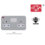 🔥Ready Stock🔥UMS 1213M 13A 1 GANG / UMS 2213M 13A 2 GANG SWITCHED SOCKET METAL CLAD with SIRIM APPRO