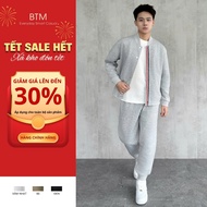 BTM Signature Line Felt Tracksuit Men's Bomber Set - Slim Fit 2-Skin Felt Fabric - 16.932