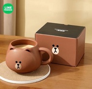 LINE FRIENDS - 3D陶瓷杯|Brown(平行進口)