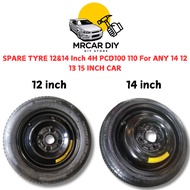 Spare Tyre 12 14Inch 4H PCD100 / PCD110 For Perodua Kelisa Kenari Kancil Viva Axia Tire / Tayar Gant