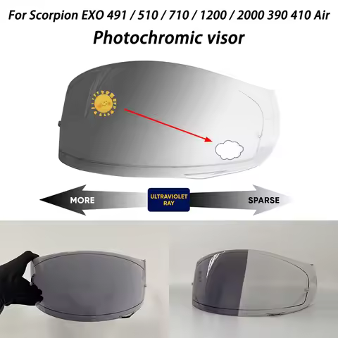 EXO-491 Photochromic Visor For Scorpion EXO 510 / 710 / 1200 / 2000 390 410 Air Helmet Visors Automa