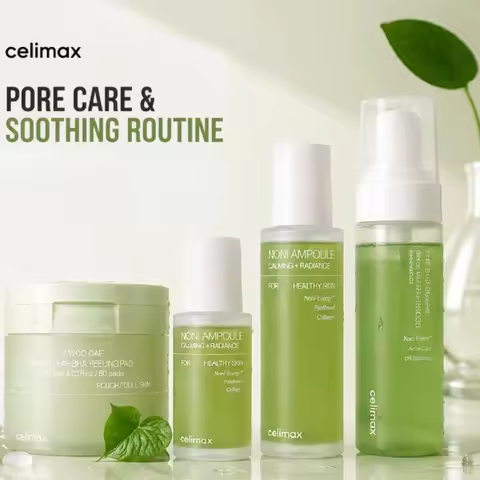 Celimax The Real Noni Energy Ampoule Essence 30/50ml Acne Bubble Cleanser & Heartleaf BHA Peeling Pa