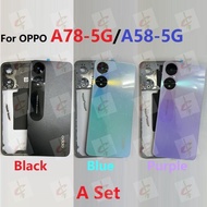 Back cover housing for OPPO A78 5G middle frame A58 5G CPH2483 CPH2495