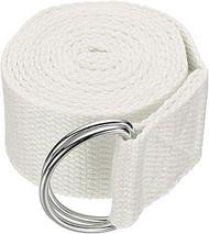 Yoga Strap for Stretching, Athletic Stretch Band 5.9ft & White with Adjustable Metal D Ring Buckle Y