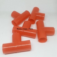 MERAH RED T-SHAPED AQUARIUM PIPE CONNECTOR RED T-SHAPED AQUARIUM PIPE CONNECTION/