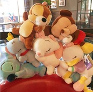 日本趴趴睡姿軟綿綿Disney 唐老鴨黛絲長發人魚公主毛絨玩偶公仔抓機娃娃 情侶禮物 生日禮物 聖誕禮物