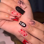 Halloween Nail Art Get Glamorous With 24pcs Press On Nails Medium Creative Fashion Square Nail Tips,