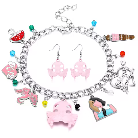 Pink Crying Baby K12 Charm Bracelet Melanie Martinez Portals Mask Pendant Jewelry Record Fashion Fan