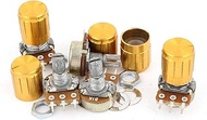 Uxcell a15010500ux0828 5 Piece 1K Ohm Linear Taper Rotary Potentiometer 1KB B1K Pot with Knobs