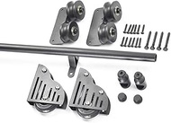 Rolling Ladder Hardware Library Sliding Ladder Hardware Kit 3.3ft-20ft, Round Tube Mobile Ladder Tra