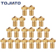 10pcs E3D Nozzles M6 0.4mm Brass Nozzle Extruder Print Head for 1.75mm Filament E3D V5-V6 3D Printer