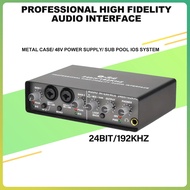 Q24 2 Channel Audio Interface 24Bit/192kHz input Used  Pc With xlr/trs/rca Sound card audio interfac