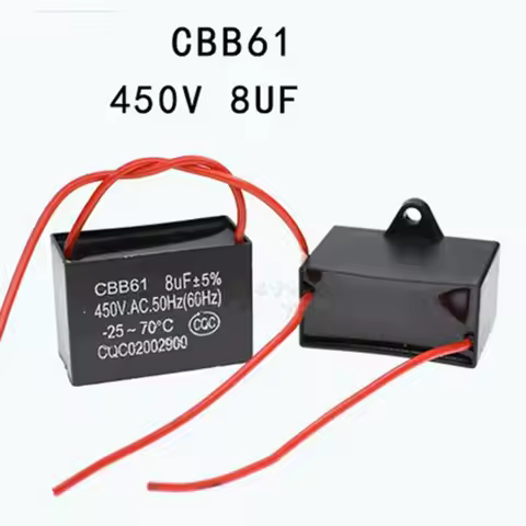 1pc 450V 8uF 8mF CBB61 Motor Start Run Fan Capacitor