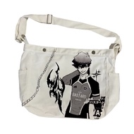 Alexis Ness Blue Lock Crossbody Bag with Manga Pattern Canvas Shoulder Bag