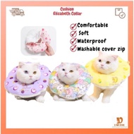 Kon Kucing E-Collar Lembut Kalis Air dengan Zip, Bantal Kon Elizabeth untuk Kucing dan Anjing / Cat 