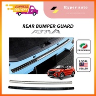 Perodua Ativa rear bumper guard foot plate stainless steel chrome protector interior accessories bod