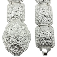 March jewelry เครื่องประดับแบบไทย ๆ เข็มขัดเงินโบราณของผู้หญิง เครืองประดับโบราณเข็มขัดดอกไม้อีสานชุดล้านนาไทหัวเข็มขัดเงินโบราณสีทอง