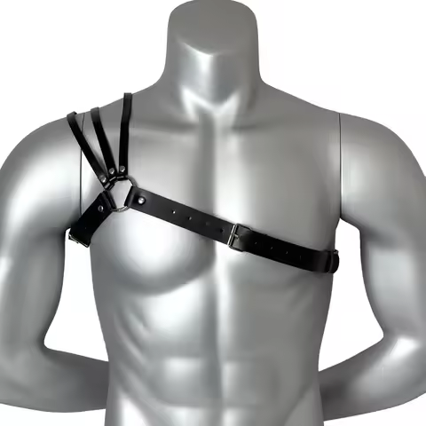 Fashion PU Leather Chest Harness Belt Men Multiple Shoulder Straps Fetish Gay Erotic Body Bondage fo