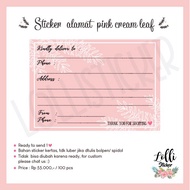 Address sticker pink cream leaf address label/