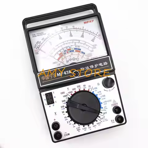 MF47A AC DC Voltage DC Current Resistance Capacitance Buzzer On Off Battery Testing Diode Analog Mul