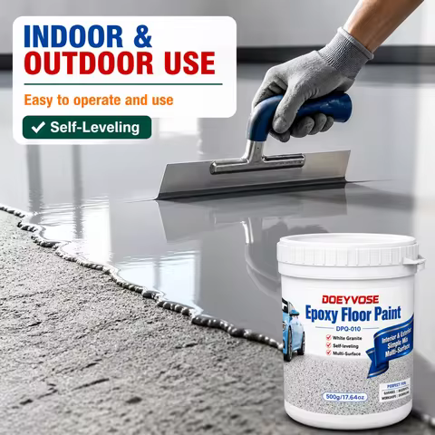 Self‑Leveling White Granite Epoxy Coating 500g Garage Warehouse Floor Paint