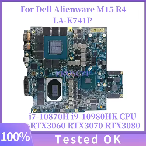 LA-K741P For Dell Alienware M15 R4 M17 R4 Laptop Motherboard i7-10870H i9-10980HK 6/8/16GB RTX3060 R