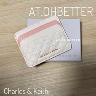 [包郵‼️包SF順豐門市及智能櫃取貨/平郵] 100% New全新 ~ Charles & Keith card holder _ 白拼粉紅色 小香風 _ colour : pink+cream  菱