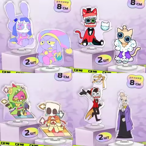 8Cm Acrylic Standing Sign for Pomni Jax Caine Kinger Ragatha Gangle Chibi Version Desktop Decoration