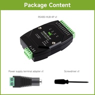Waveshare Industrial-grade Isolated 4-Ch RS485 Hub, Rail-mount Support, Wide Baud Rate Range, Expand
