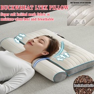 [SG SELLER LOCAL STOCK] 1pcs Buckwheat Latex Pillow Neck Pillow Orthopedic Traction Pillow Sleep Enhancing Cervical Neck Support Pillow