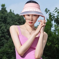 OhSunny nd LOGO Women Summer Sunscreen Sun Visor Wide Brim Hat PVC Panel Foldable Beach Adjustable UV Protection Female Cap