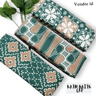 HIJAU KATUN Two Color Stamped batik Fabric - Green Stamped batik Fabric- Fine Cotton batik Fabric - Sogan batik Fabric - Metered batik Fabric - pekalongan Original batik Fabric - premium batik Fabric