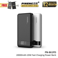 Pineng PN-861PD 20000mAh Powerbank 20W Fast Charging Power Bank Pineng PN-861 Original Pineng Powerb
